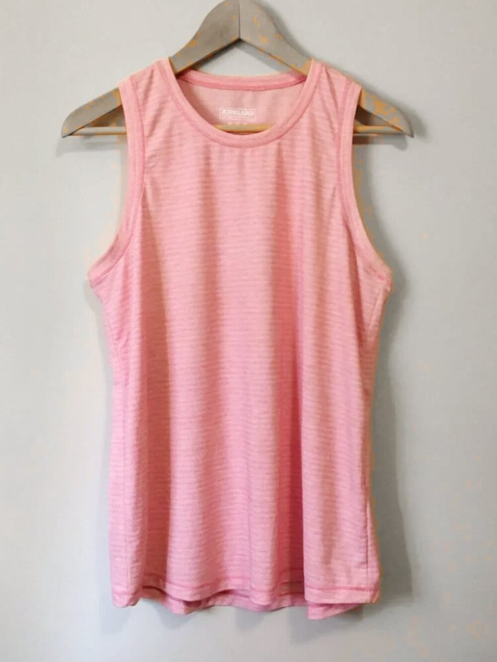 LOT OF 2 Kirkland Millennial Pink Herringbone Print Tank Tops